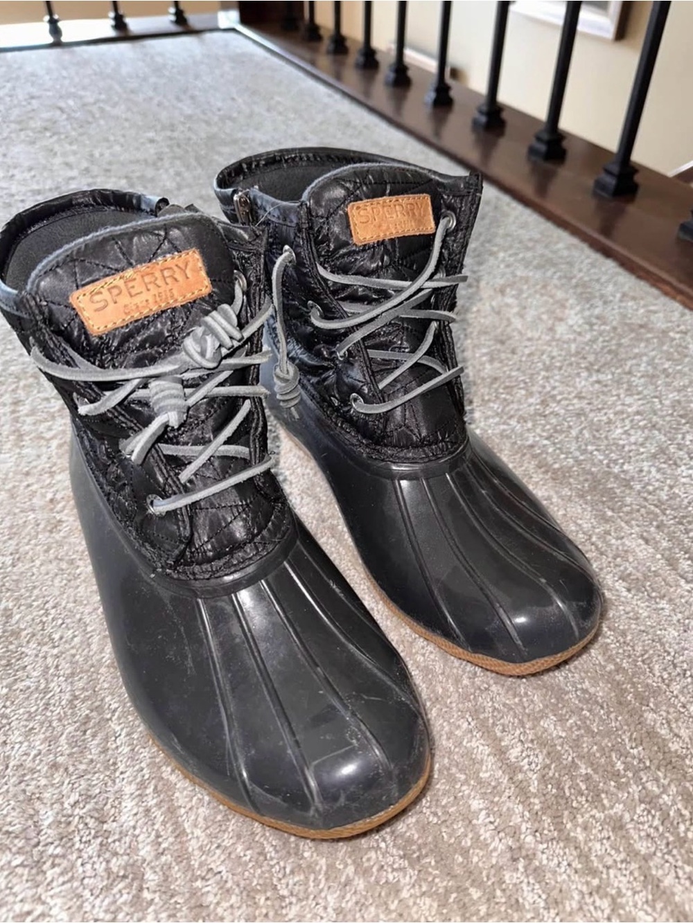 Sperry Navy Quilted Duck Boots